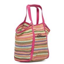 Blauer Shopper Shell01 in raffia Rosa - 2
