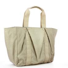 Borbonese Shopping Bag Large in Nylon Riciclato Sabbia - 2