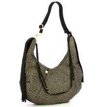 Borbonese Borsa Hobo Medium OP Naturale Nero - 2