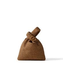 Borbonese Borsa a mano Twinnie Small in camoscio OP Naturale - 1