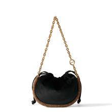 Borbonese Mini Borsa Coquille Nero OP Naturale - 3