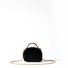 Borbonese Mini Sexy Bag in velluto Nero OP Naturale - 3