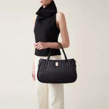 Borbonese Borsa a mano Cahier Medium Dark Black - 6