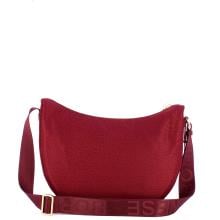 Borbonese Borsa Luna Bag Middle con taschino in Nylon Riciclato Merlot - 3