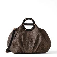 Borbonese Borsa a mano Vis a Vis Medium OP Naturale Nero - 1