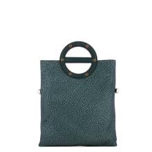 Borbonese Borsa a tracolla Vis a Vis Small Blu Lapis - 1