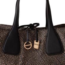 Borbonese Borsa a mano Vis a Vis OP Naturale Nero - 4