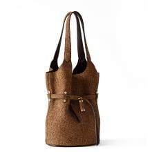 Borbonese Secchiello Small in camoscio OP Naturale - 2