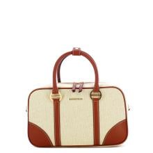 Borbonese Bauletto in tessuto Medium Beige Cuoio - 1