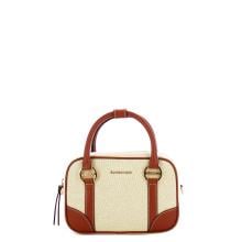 Borbonese Bauletto in tessuto small Beige Cuoio - 1