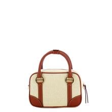 Borbonese Bauletto in tessuto small Beige Cuoio - 3
