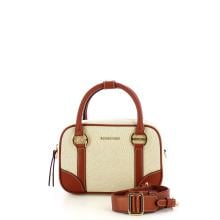Borbonese Bauletto in tessuto small Beige Cuoio - 4