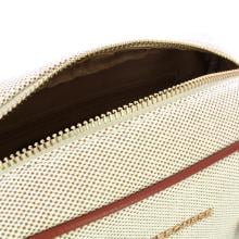 Borbonese Bauletto in tessuto small Beige Cuoio - 5