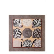 Borbonese Foulard 90x90 Ombrelloni OP Naturale Sabbia Nero - 910600070013X69 - 1