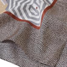 Borbonese Foulard 90x90 Ombrelloni OP Naturale Sabbia Nero - 910600070013X69 - 3