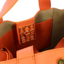 Borbonese Borsa a mano Nueve in pelle Tangerine - 5