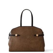 Borbonese Shopping Gemini Medium OP Naturale Nero - 1