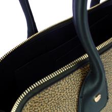 Borbonese Borsa bauletto Large OP Naturale Nero - 4