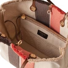 Borbonese Shopping Medium Flight Corda Red Papaya Testa Moro - 4
