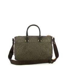 Borbonese Bauletto Medium con tracolla Catrame - 3