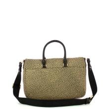 Borbonese Bauletto Medium con tracolla OP Naturale Nero - 3