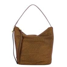 Borbonese Hobo Bag Prive Medium Castagno - 1