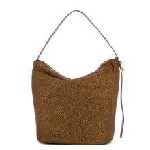 Borbonese Hobo Bag Prive Medium Castagno - 3