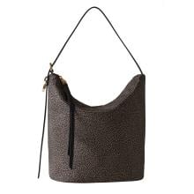 Borbonese Hobo Bag Prive Medium Catrame - 1