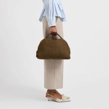 Borbonese Sexy Bag Medium camoscio OP Cumino Ebano - 2