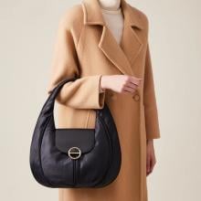 Borbonese Borsa Hobo Medium Dark Black - 91010120AJ0Y66 - 2