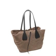 Borbonese Borsa a spalla Vis a Vis Medium OP Naturale Nero - 91010213AH1X11 - 2