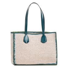 The Bridge Shopping Bag Luna in paglia Pavone - 3