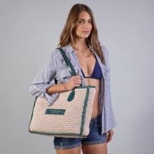 The Bridge Shopping Bag Luna in paglia Pavone - 6