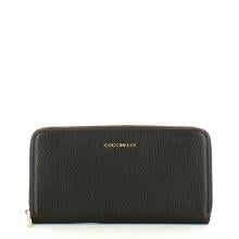 Coccinelle Portafoglio Metallic Soft Zip Around Noir - 1