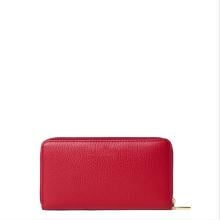 Coccinelle Portafoglio Metallic Soft Large Zip Around Scarlet - 2