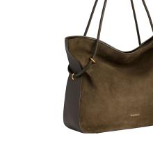 Coccinelle Borsa a spalla Lizzie suede Medium Fango - 4