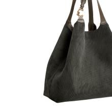 Coccinelle Borsa a spalla C-Easy corduroy Large Fango - 3
