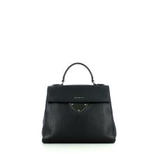 Leather Handbag-NERO-UN