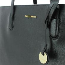 Shoulderbag in leather Saffiano-NOIR-UN