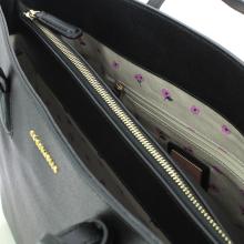 Shoulderbag in leather Saffiano-NOIR-UN