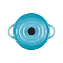 Le Creuset Mini Coccotte Rotonda 10 cm Blu Caribe - 4