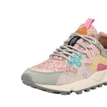 Flower Mountain Sneakers Donna Yamano 3 Suede/Nylon Leo Sage Pink Yellow - 4