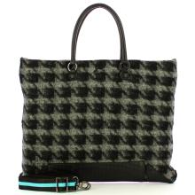 Gabs Borsa Aretha L Tessuto Nappa Nero Grigio - 4