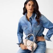 Guess Borsa a mano Davina Charms Light Taupe - 6