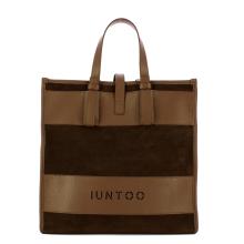 Iuntoo Shopper Grande Camoscio Essenziale Fango - 1