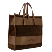 Iuntoo Shopper Grande Camoscio Essenziale Fango - 2