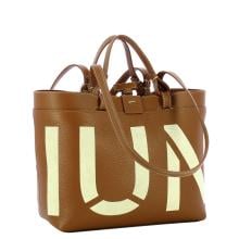 Iuntoo Shopping Sibilla Piccola Logo Cuoio+Panna - 2