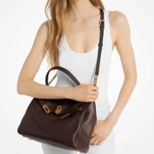 Michael Kors Borsa a mano Hamilton grande Chocolate - 30F6ANXS7E 251 - 5
