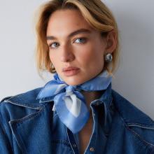 Liu Jo Foulard Piccolo a fiori Bright Blue Wawe - 5
