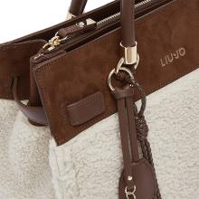 Liu Jo Borsa a mano Manhattan Bouclè Media Cream - 4
